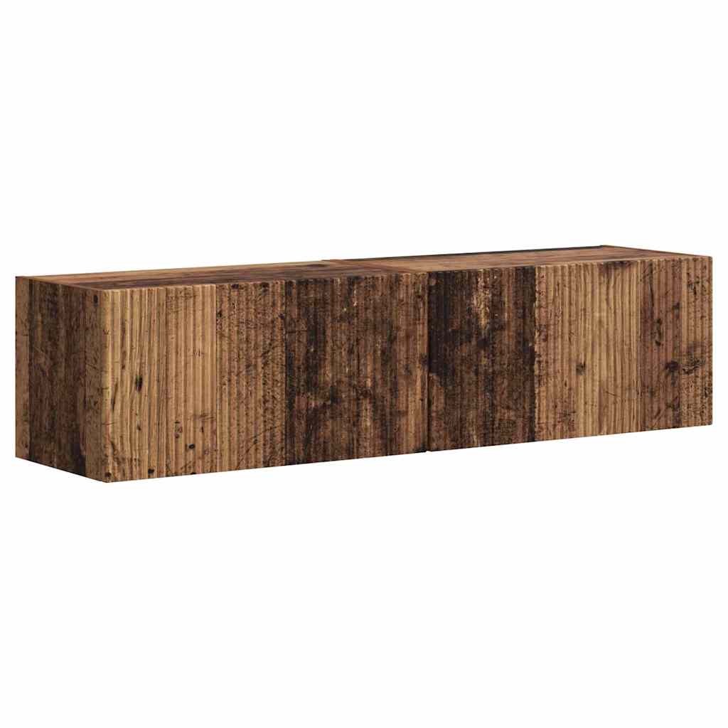 vidaXL TV Wall Cabinet Wall-mounted 2 pcs Old Wood 60 x 31 x 29.5 cm