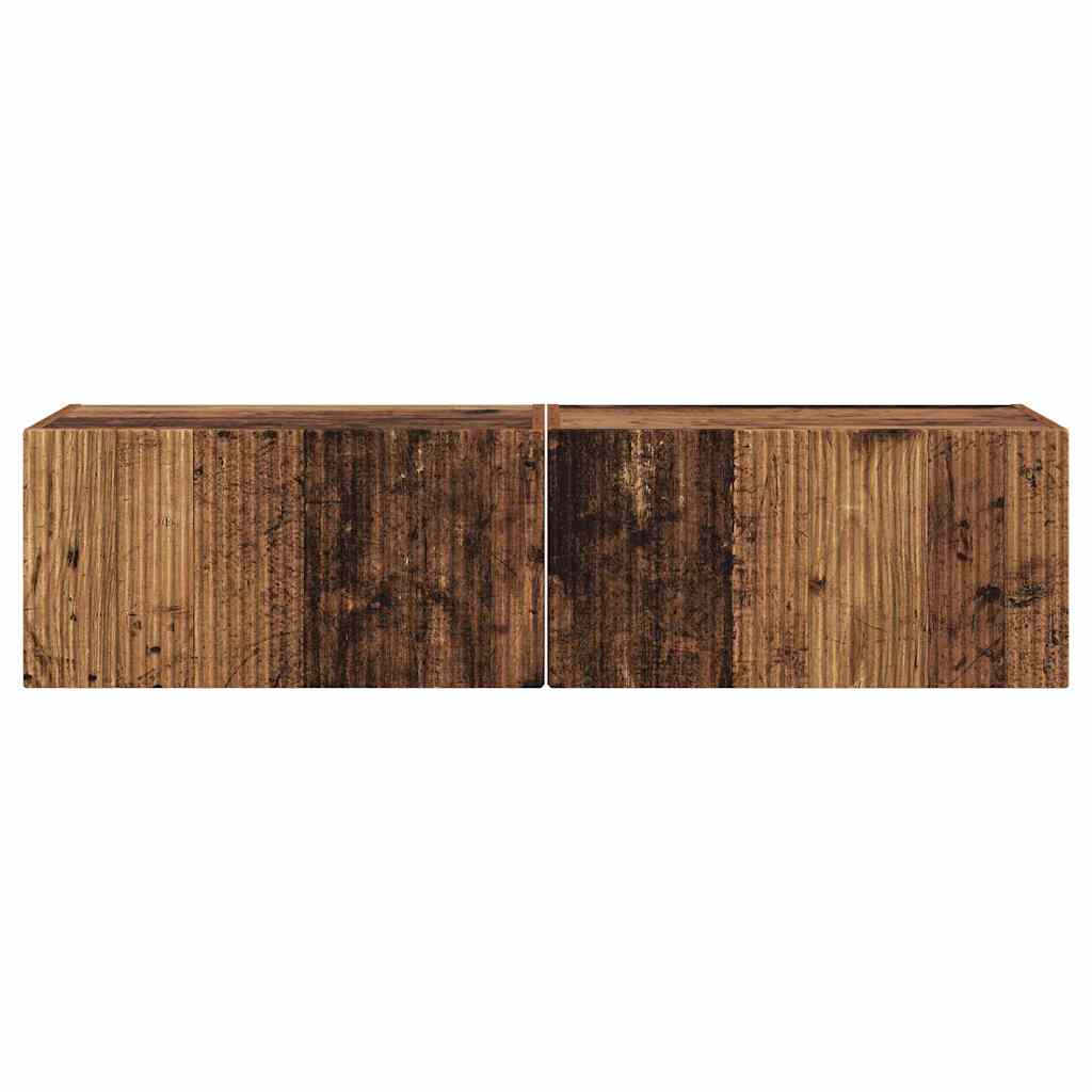 vidaXL TV Wall Cabinet Wall-mounted 2 pcs Old Wood 60 x 31 x 29.5 cm