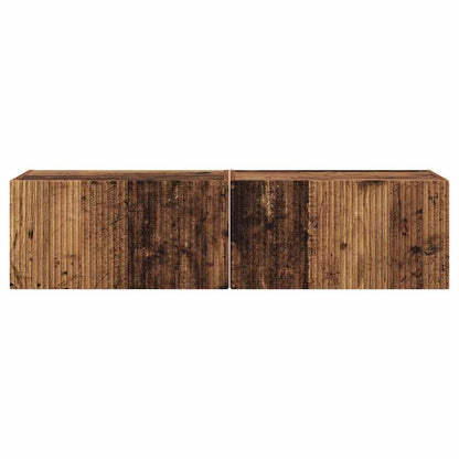 vidaXL TV Wall Cabinet Wall-mounted 2 pcs Old Wood 60 x 31 x 29.5 cm