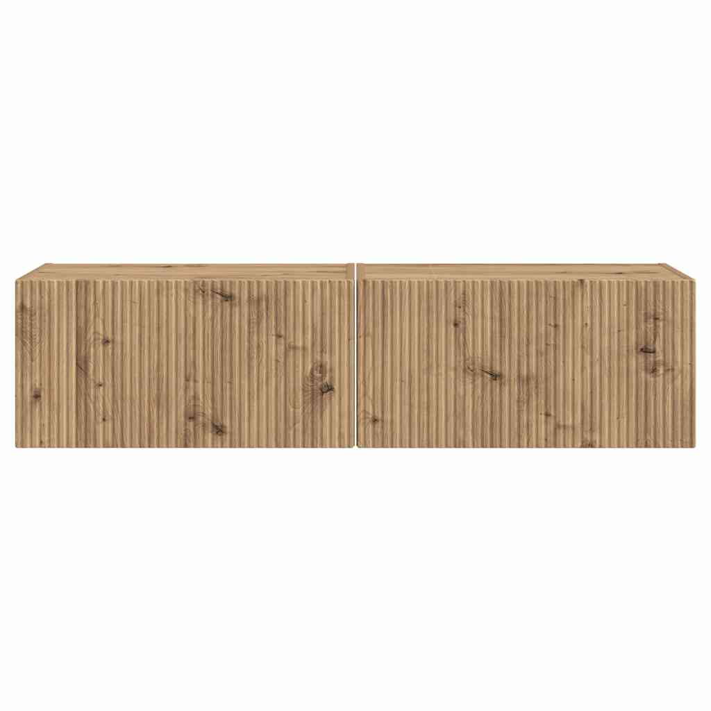 vidaXL TV Wall Cabinet 2 pcs Artisian Oak Engineered Wood