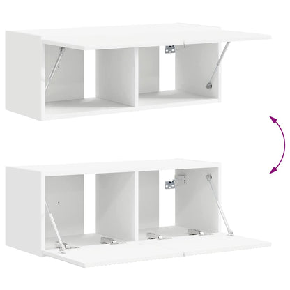 vidaXL TV Wall Cabinet White 78.5 x 31 x 29.5 cm Engineered Wood