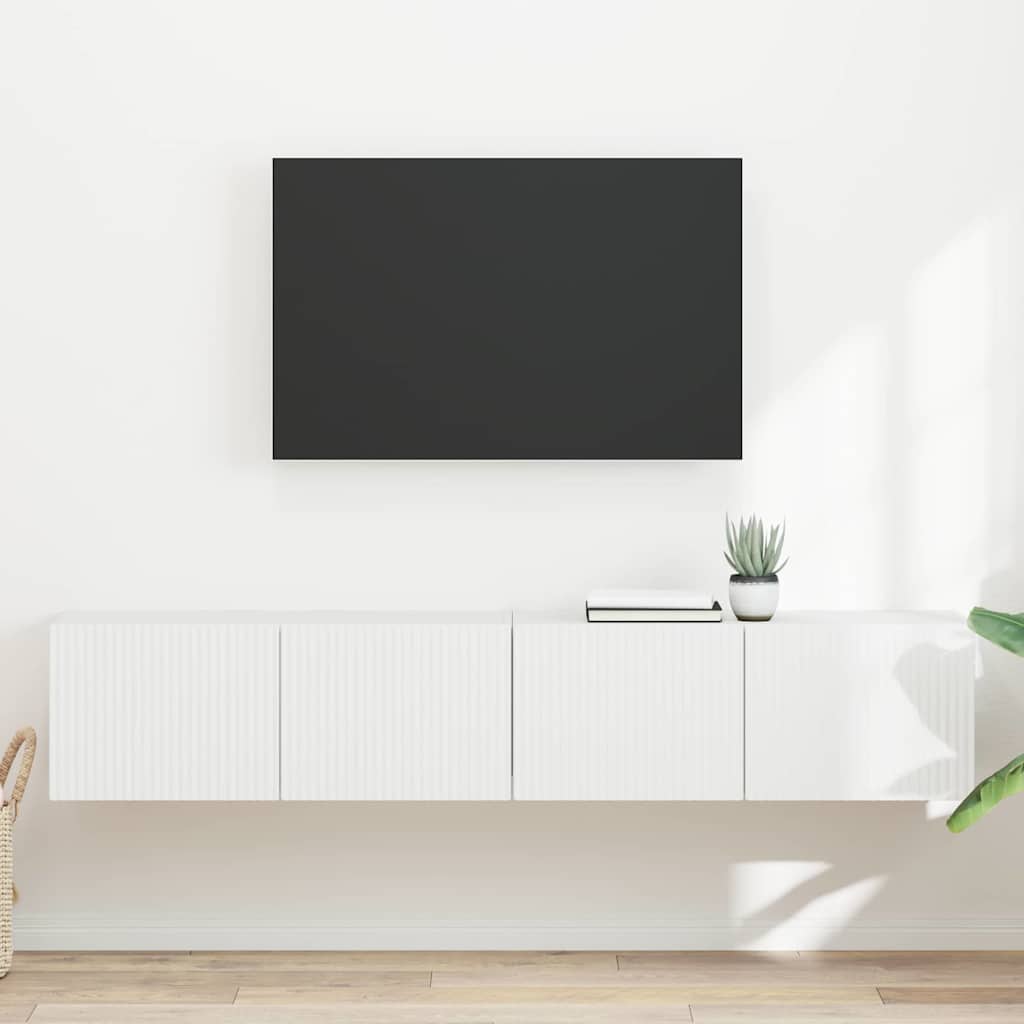 vidaXL TV Wall Cabinet 2 pcs White 78.5 x 31 x 29.5 cm Engineered Wood