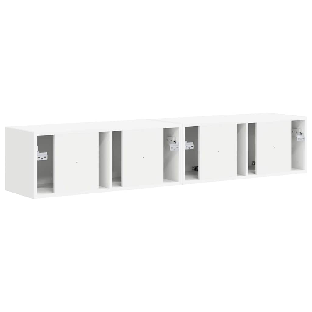 vidaXL TV Wall Cabinet 2 pcs White 78.5 x 31 x 29.5 cm Engineered Wood