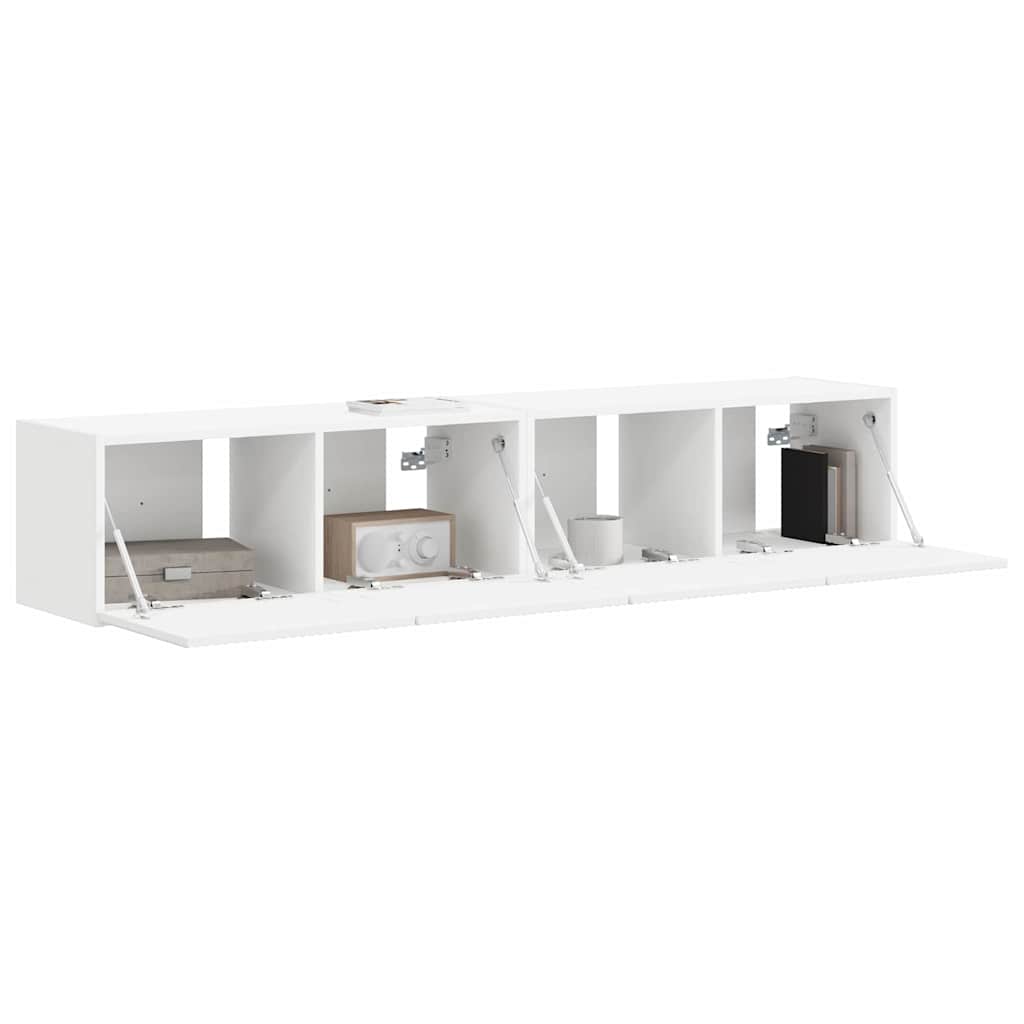 vidaXL TV Wall Cabinet 2 pcs White 78.5 x 31 x 29.5 cm Engineered Wood