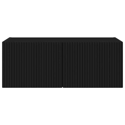 vidaXL TV Wall Cabinet Black 78.5 x 31 x 29.5 cm Engineered Wood