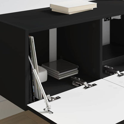 vidaXL TV Wall Cabinet 2 pcs Black 78.5 x 31 x 29.5 cm Engineered Wood