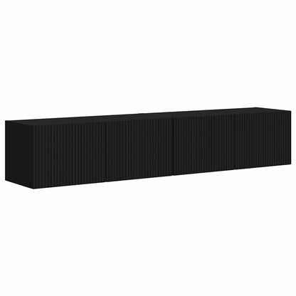 vidaXL TV Wall Cabinet 2 pcs Black 78.5 x 31 x 29.5 cm Engineered Wood