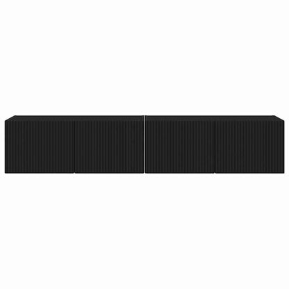 vidaXL TV Wall Cabinet 2 pcs Black 78.5 x 31 x 29.5 cm Engineered Wood