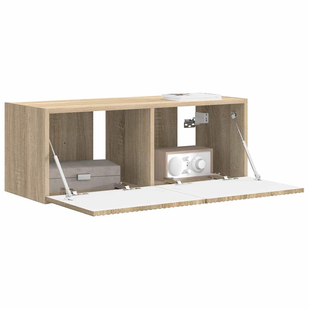 vidaXL TV Wall Cabinet Sonoma 78.5 x 31 x 29.5 cm Engineered Wood