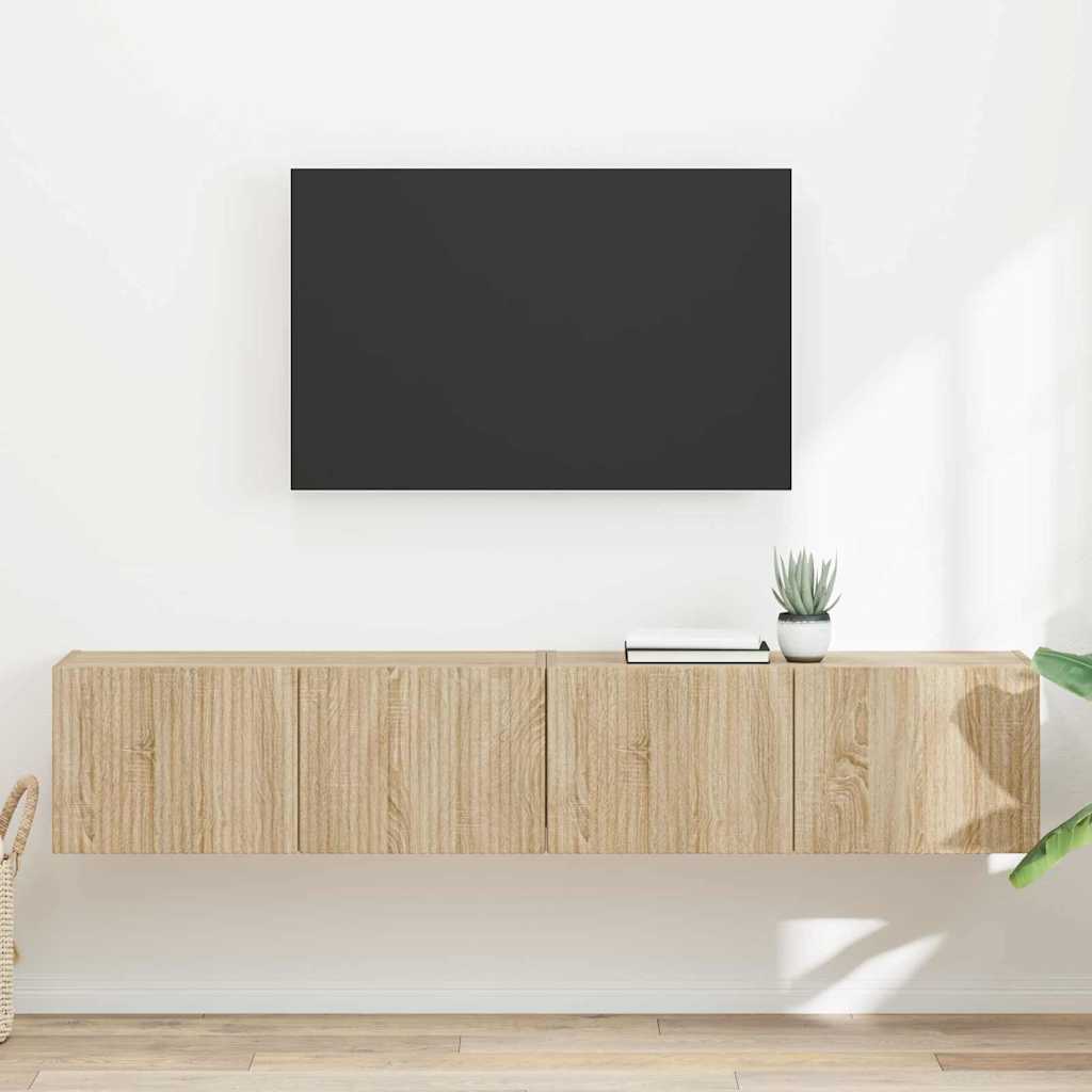 vidaXL TV Wall Cabinet Wall-mounted 2 pcs Sonoma 78.5 x 31 x 29.5 cm