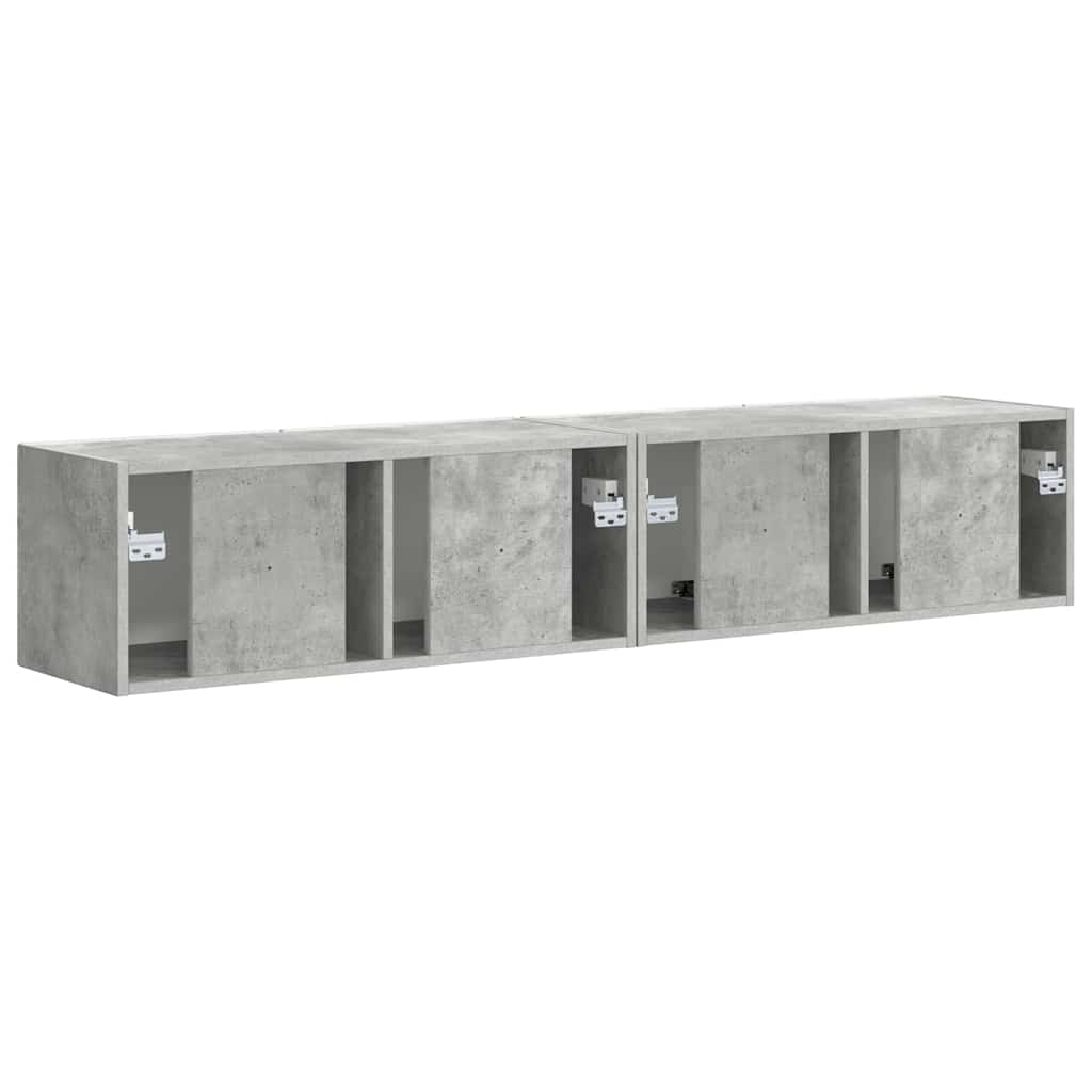 vidaXL TV Wall Cabinet Wall-mounted 2 pcs Concerte 78.5 x 31 x 29.5 cm