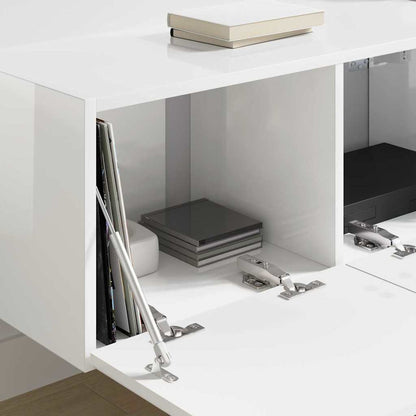 vidaXL TV Wall Cabinet Gloss White 78.5 x 31 x 29.5 cm Engineered Wood
