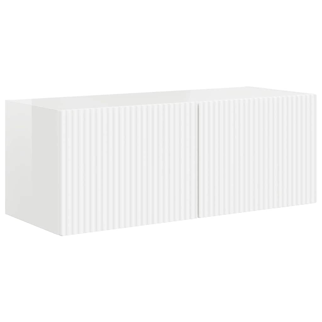 vidaXL TV Wall Cabinet Gloss White 78.5 x 31 x 29.5 cm Engineered Wood