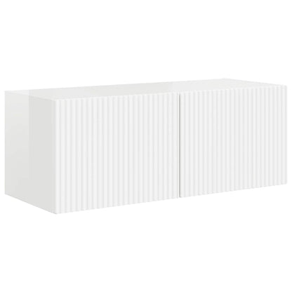vidaXL TV Wall Cabinet Gloss White 78.5 x 31 x 29.5 cm Engineered Wood