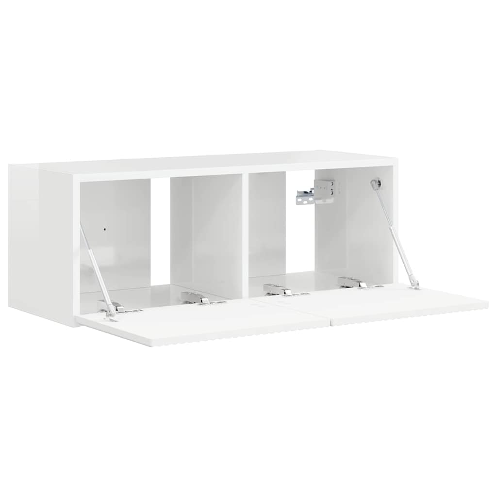 vidaXL TV Wall Cabinet Gloss White 78.5 x 31 x 29.5 cm Engineered Wood