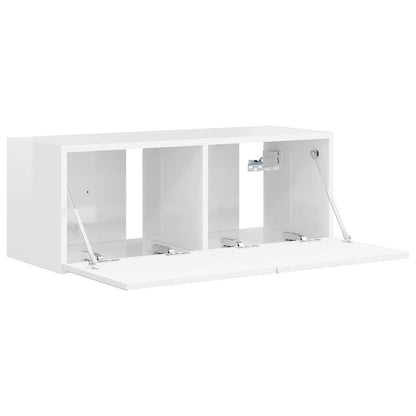 vidaXL TV Wall Cabinet Gloss White 78.5 x 31 x 29.5 cm Engineered Wood