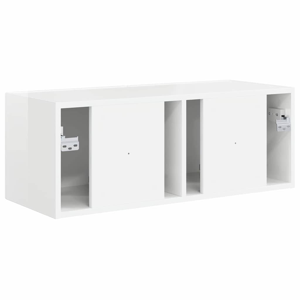 vidaXL TV Wall Cabinet Gloss White 78.5 x 31 x 29.5 cm Engineered Wood