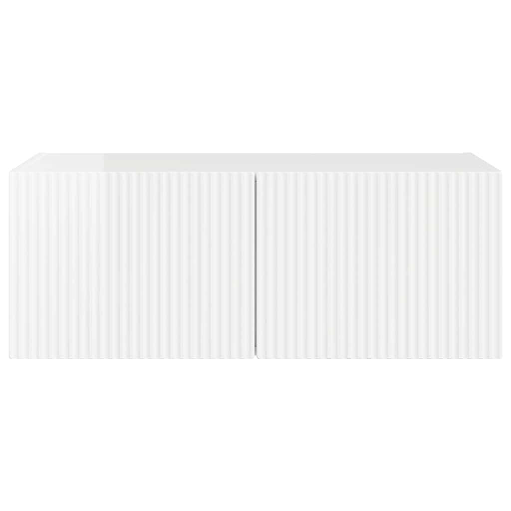 vidaXL TV Wall Cabinet Gloss White 78.5 x 31 x 29.5 cm Engineered Wood