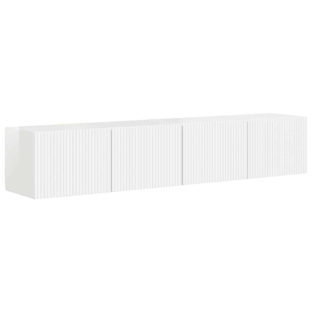 vidaXL TV Wall Cabinet 2 pcs Gloss White 78.5 x 31 x 29.5 cm