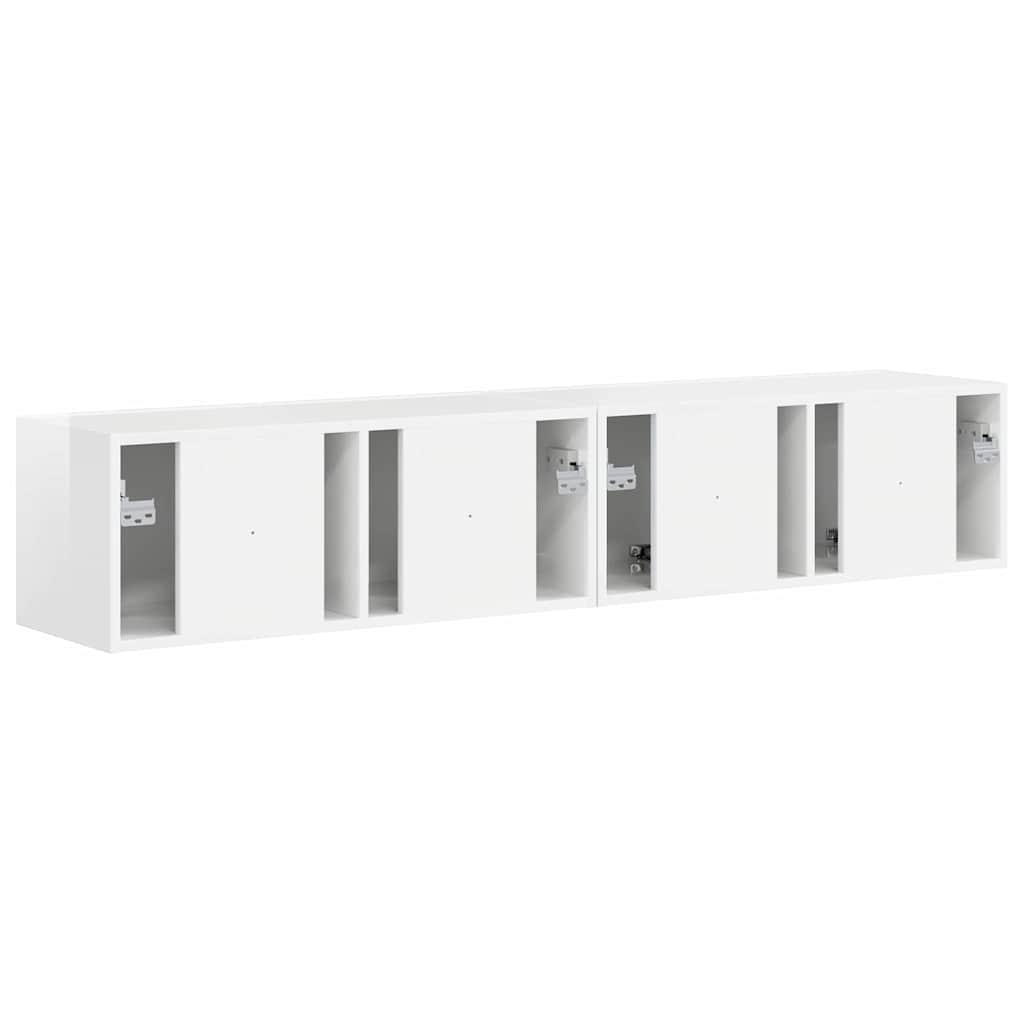 vidaXL TV Wall Cabinet 2 pcs Gloss White 78.5 x 31 x 29.5 cm