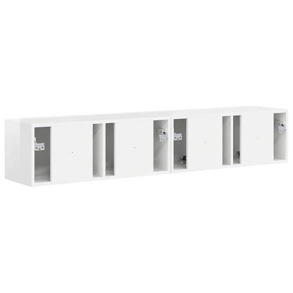 vidaXL TV Wall Cabinet 2 pcs Gloss White 78.5 x 31 x 29.5 cm