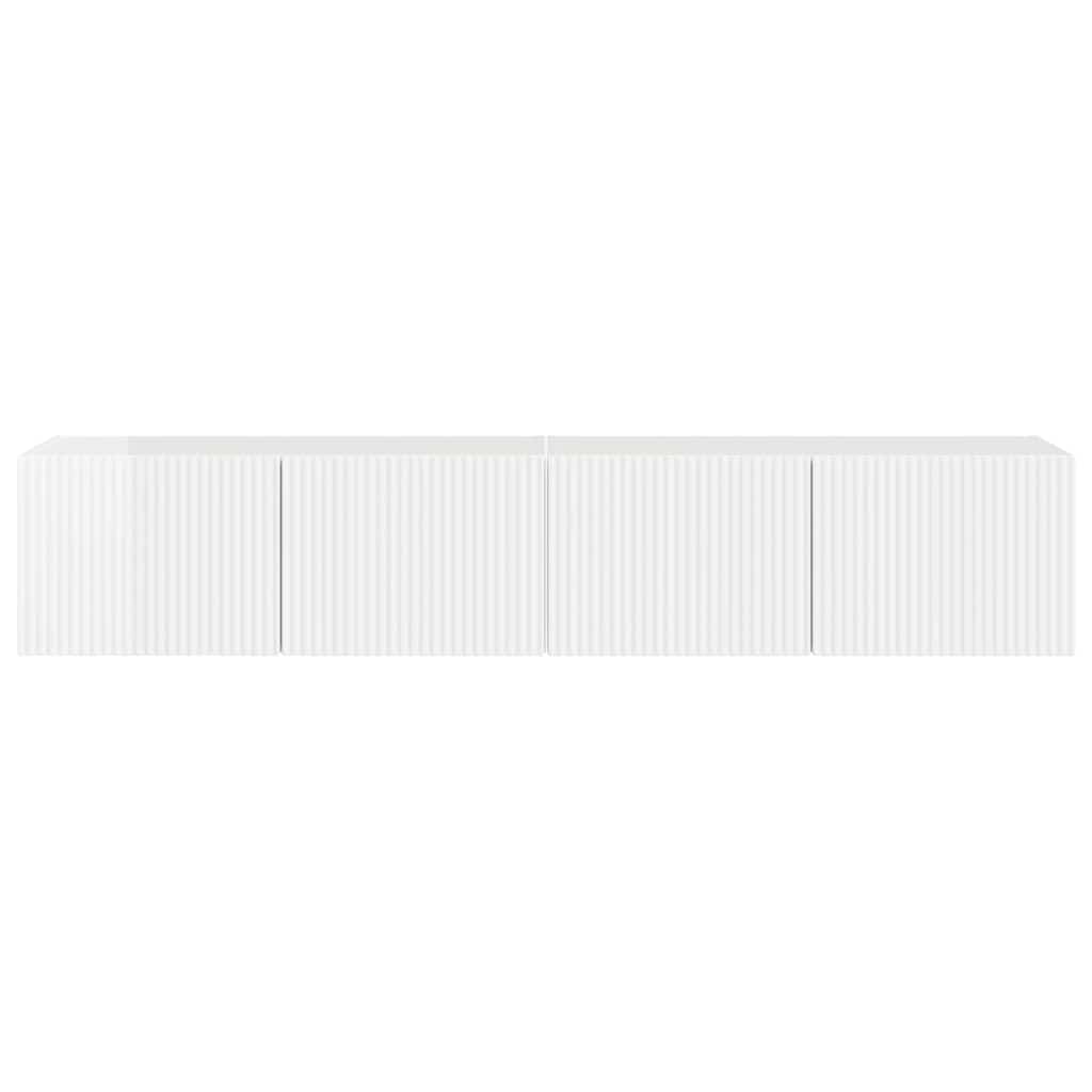 vidaXL TV Wall Cabinet 2 pcs Gloss White 78.5 x 31 x 29.5 cm