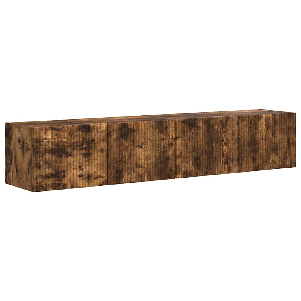 vidaXL TV Wall Cabinet 2 pcs Smoked Oak 78.5 x 31 x 29.5 cm
