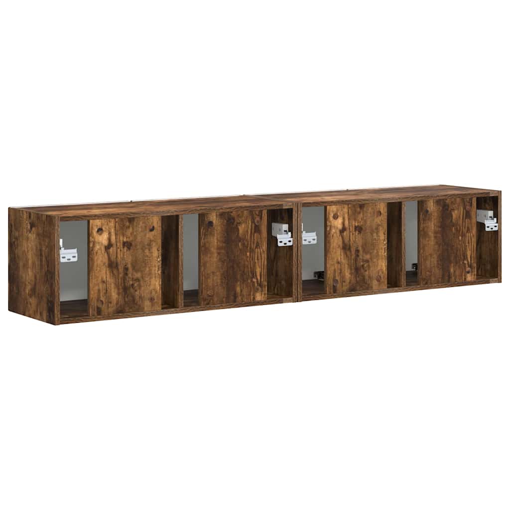 vidaXL TV Wall Cabinet 2 pcs Smoked Oak 78.5 x 31 x 29.5 cm