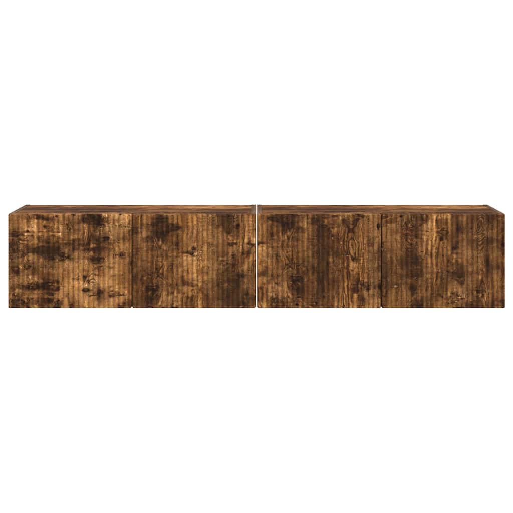 vidaXL TV Wall Cabinet 2 pcs Smoked Oak 78.5 x 31 x 29.5 cm