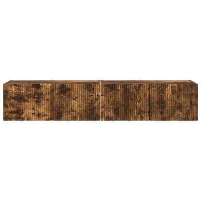 vidaXL TV Wall Cabinet 2 pcs Smoked Oak 78.5 x 31 x 29.5 cm