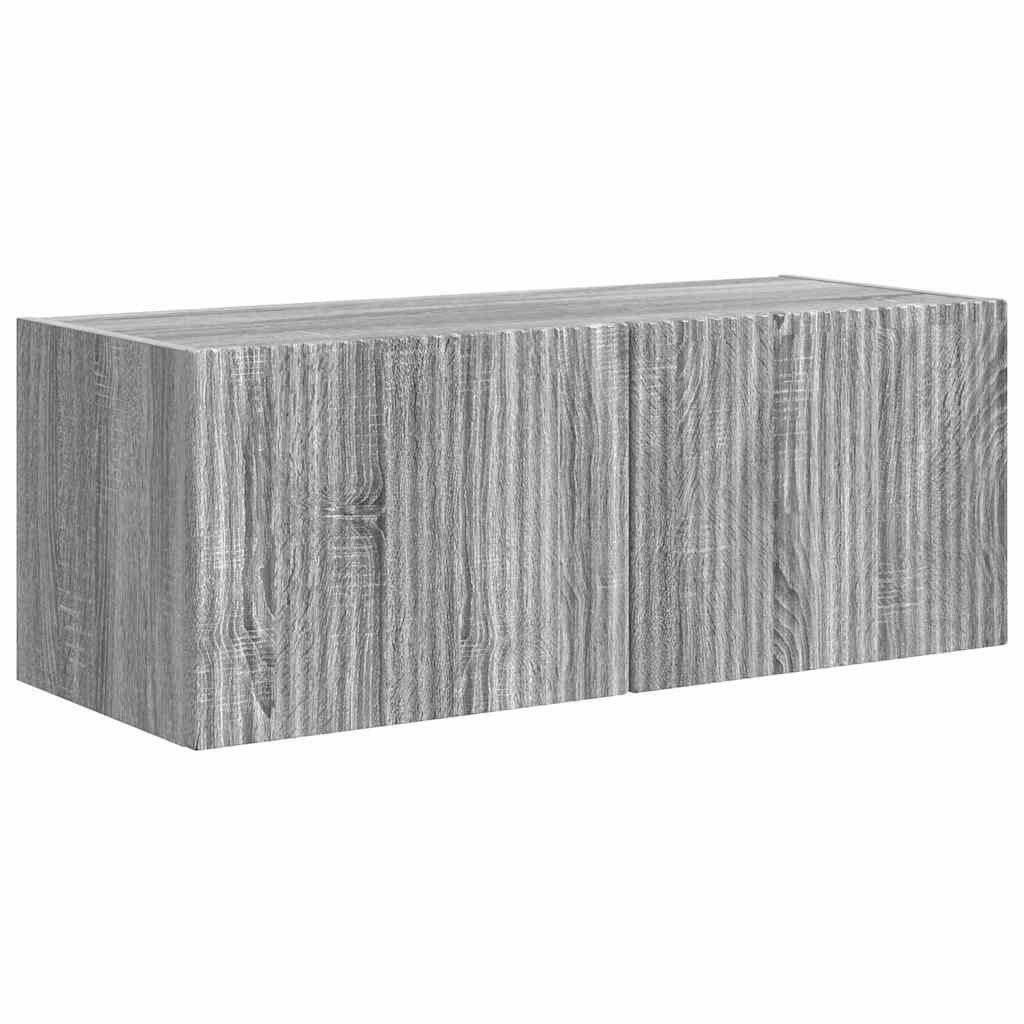 vidaXL TV Wall Cabinet Grey Sonoma 78.5 x 31 x 29.5 cm Engineered Wood