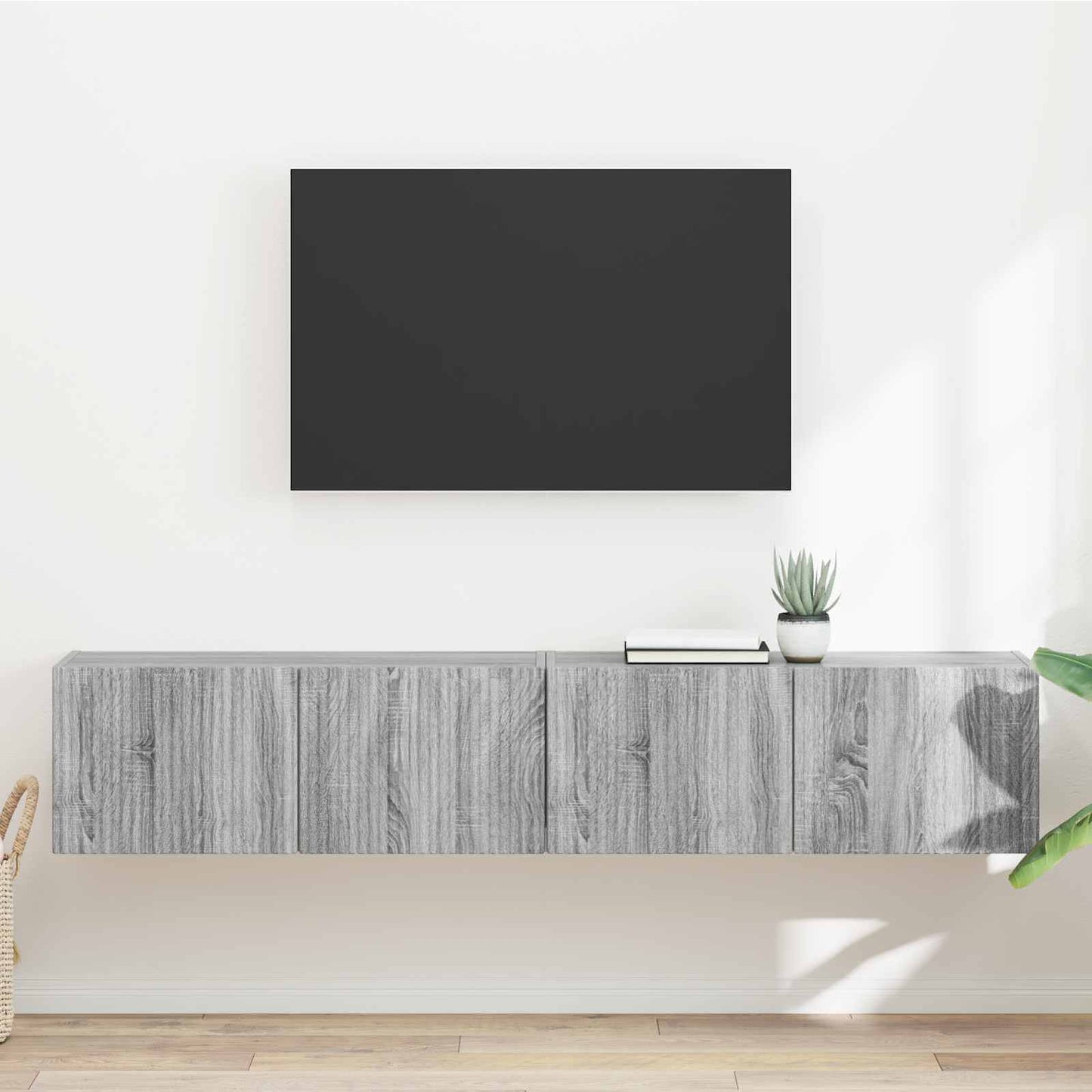 vidaXL TV Wall Cabinet 2 pcs Grey Sonoma 78.5 x 31 x 29.5 cm
