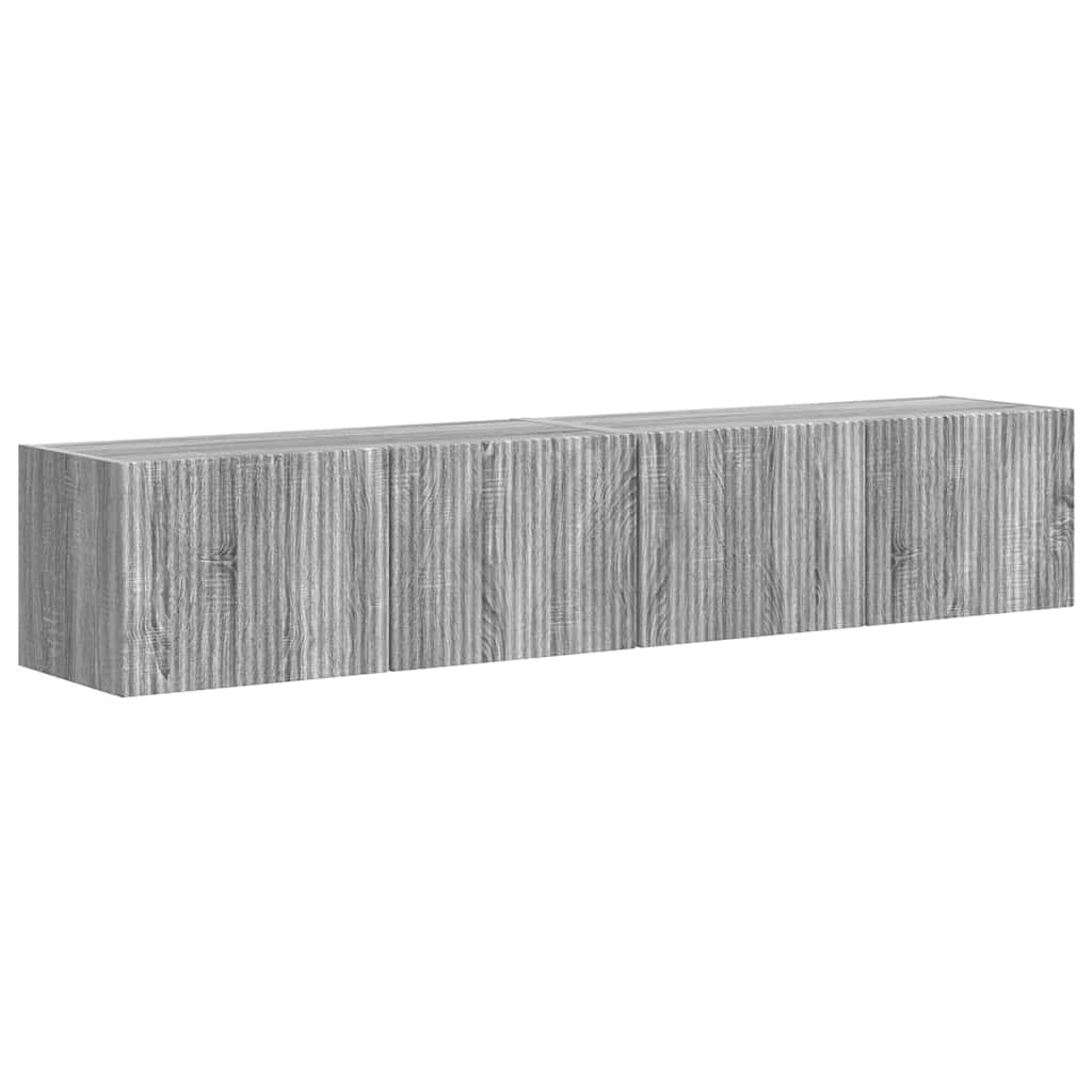 vidaXL TV Wall Cabinet 2 pcs Grey Sonoma 78.5 x 31 x 29.5 cm