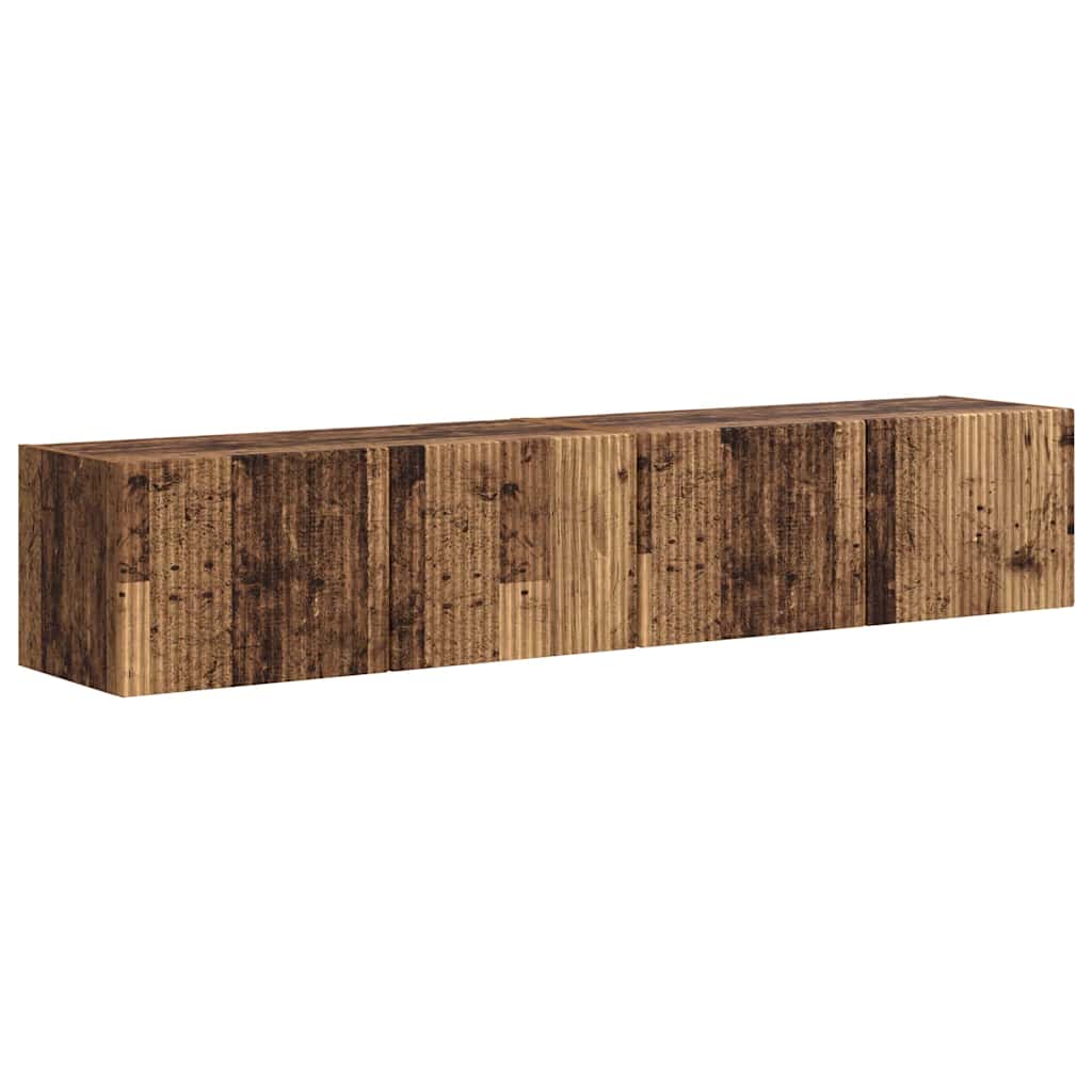 vidaXL TV Wall Cabinet Wall-mounted 2 pcs Old Wood 78.5 x 31 x 29.5 cm