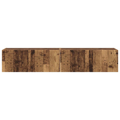 vidaXL TV Wall Cabinet Wall-mounted 2 pcs Old Wood 78.5 x 31 x 29.5 cm