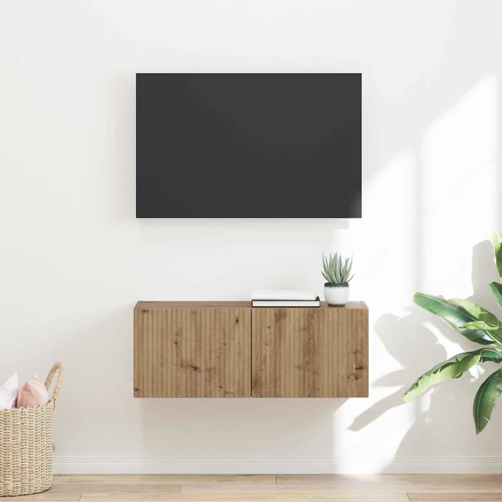 vidaXL TV Wall Cabinet 78.5 x 31 x 29.5 cm Artisian Oak