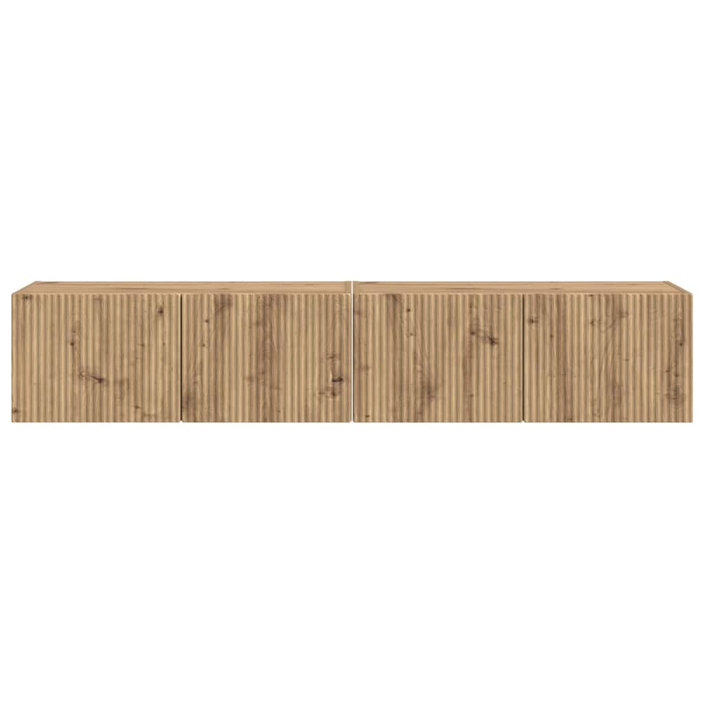 vidaXL TV Wall Cabinet 2 pcs Artisian Oak Engineered Wood