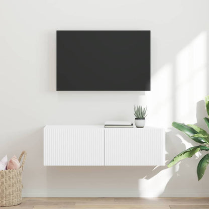 vidaXL TV Wall Cabinet 98 x 31 x 29.5 cm White Engineered Wood