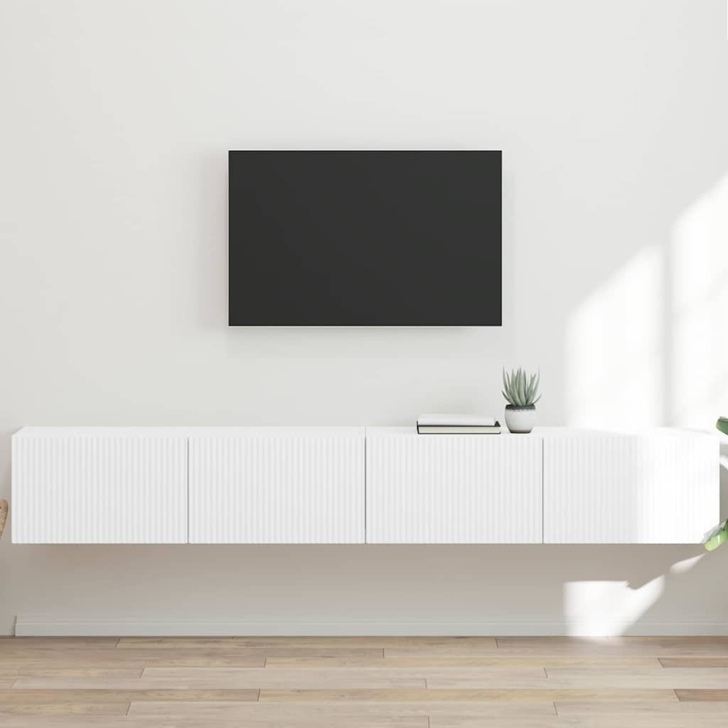 vidaXL TV Wall Cabinet 2 pcs White Engineered Wood