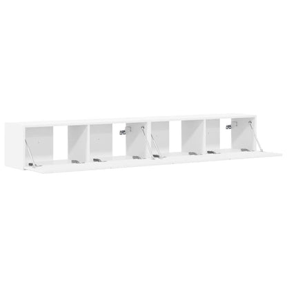 vidaXL TV Wall Cabinet 2 pcs White Engineered Wood