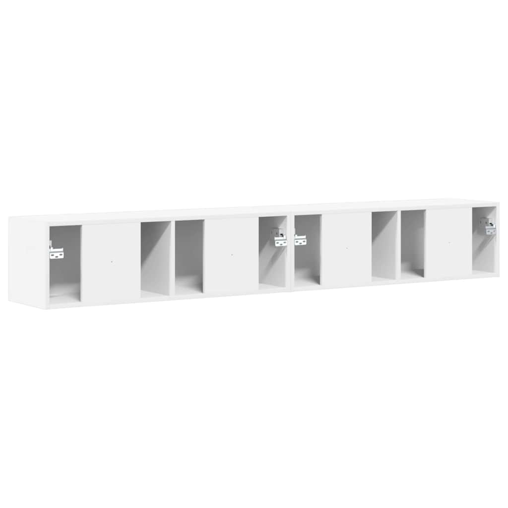 vidaXL TV Wall Cabinet 2 pcs White Engineered Wood