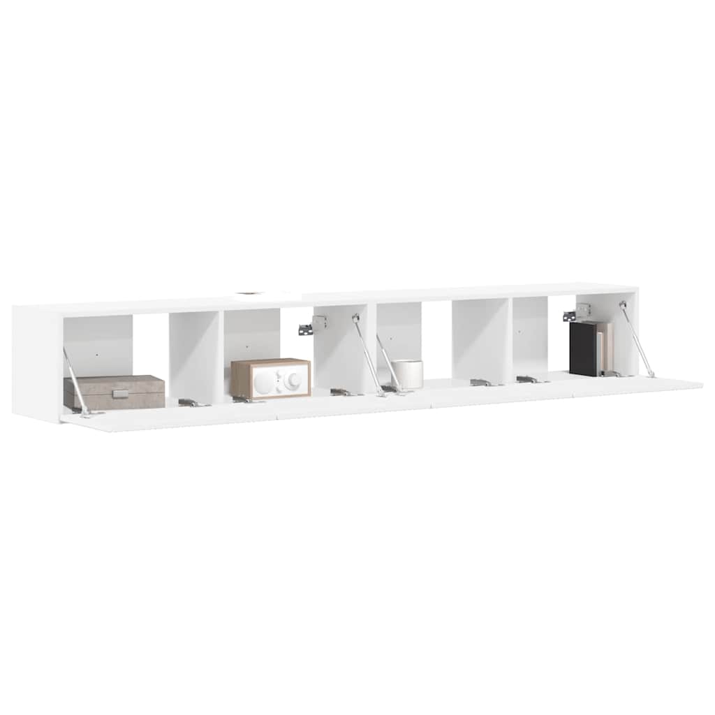 vidaXL TV Wall Cabinet 2 pcs White Engineered Wood