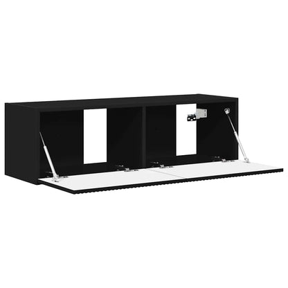 vidaXL TV Wall Cabinet 98 x 31 x 29.5 cm Black Engineered Wood