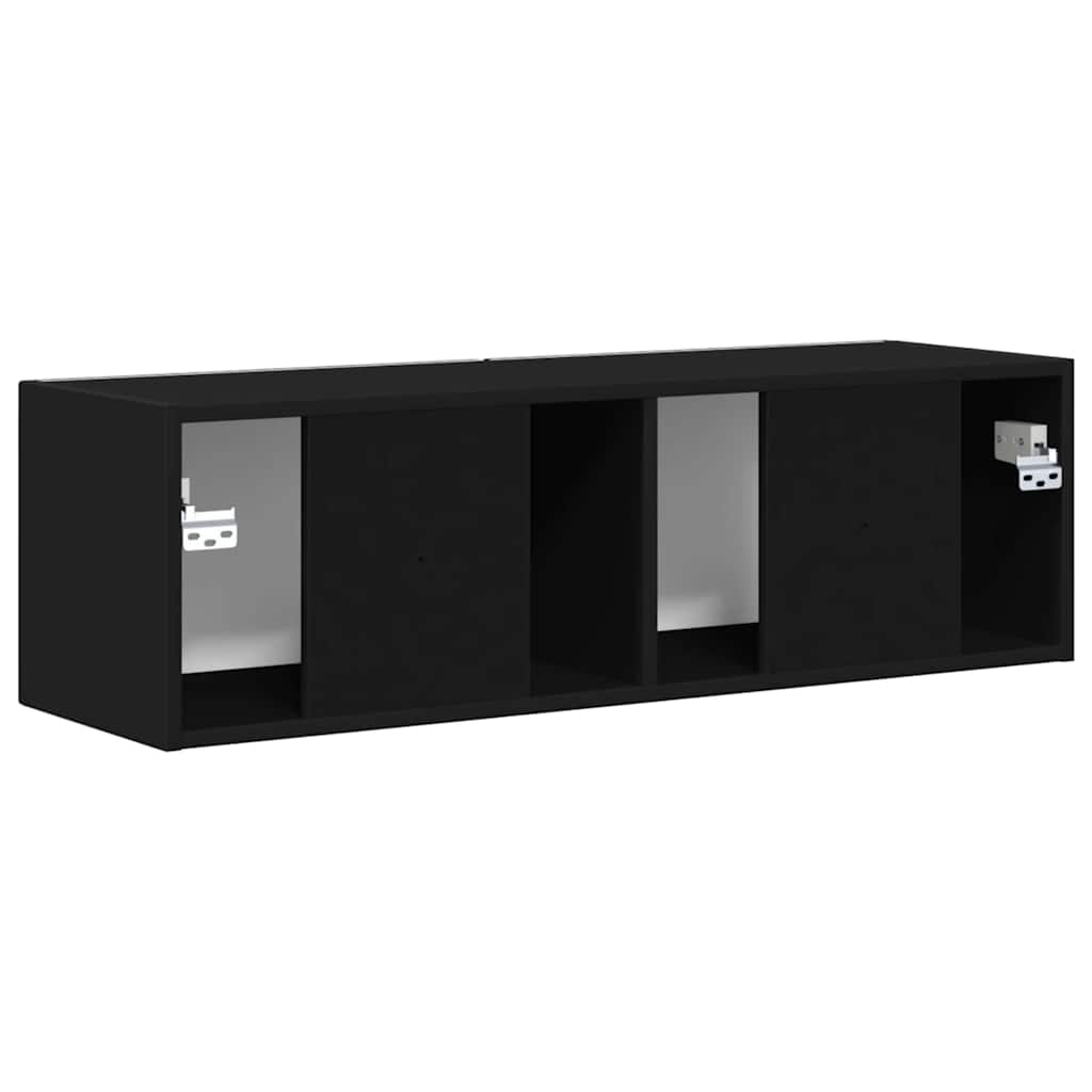 vidaXL TV Wall Cabinet 98 x 31 x 29.5 cm Black Engineered Wood