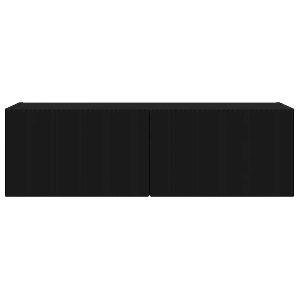vidaXL TV Wall Cabinet 98 x 31 x 29.5 cm Black Engineered Wood
