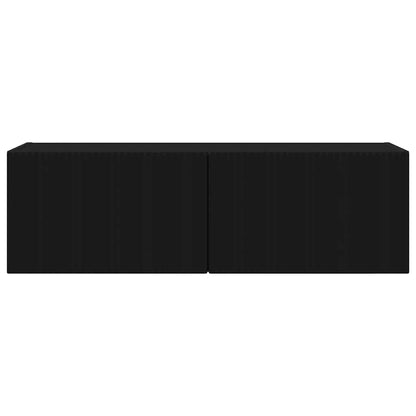vidaXL TV Wall Cabinet 98 x 31 x 29.5 cm Black Engineered Wood