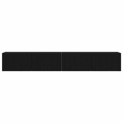 vidaXL TV Wall Cabinet 2 pcs Black Engineered Wood