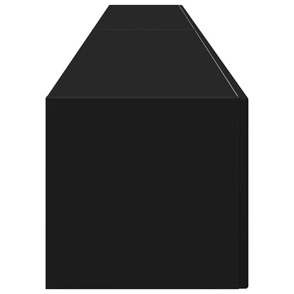 vidaXL TV Wall Cabinet 2 pcs Black Engineered Wood