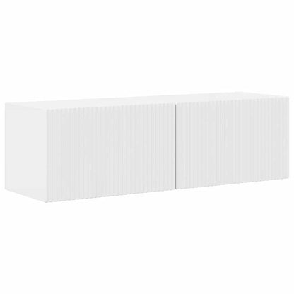 vidaXL TV Wall Cabinet 98 x 31 x 29.5 cm Gloss White Engineered Wood