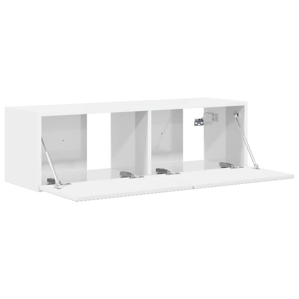 vidaXL TV Wall Cabinet 98 x 31 x 29.5 cm Gloss White Engineered Wood